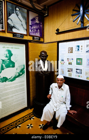 Mahat Museum, Mani Bhavan, hier Mahatma Gandi blieb bei einem Besuch in Bombay von 1917-1934, Fotos, Aufzeichnungen, Bücher, Mumbai, Bombay, Indien Stockfoto