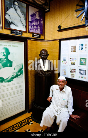 Mahat Museum, Mani Bhavan, hier Mahatma Gandi blieb bei einem Besuch in Bombay von 1917-1934, Fotos, Aufzeichnungen, Bücher, Mumbai, Bombay, Indien Stockfoto