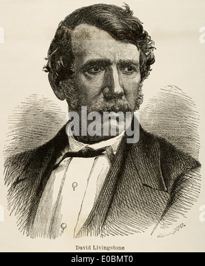 David Livingstone (1813-1873). Schottische Entdecker. Gravur. Stockfoto