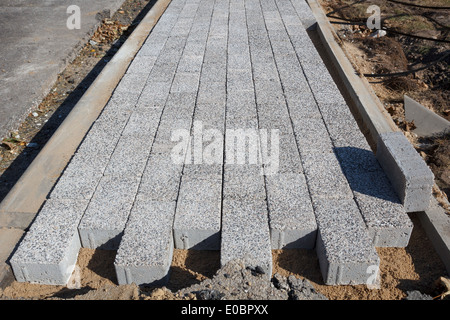 Bürgersteig Ziegelbau Stockfoto