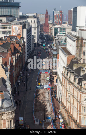 Ein Blick von Büros, Geschäften und Wohnungen in Birmingham City Centre, Großbritannien. Stockfoto