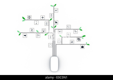 Computer-Maus isoliert auf weißem Hintergrund Stockfoto
