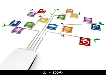 Computer-Maus isoliert auf weißem Hintergrund Stockfoto