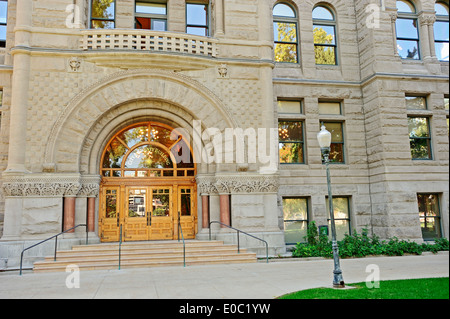 Eingang der Stadt und County Building, Salt Lake City, Utah, USA Stockfoto