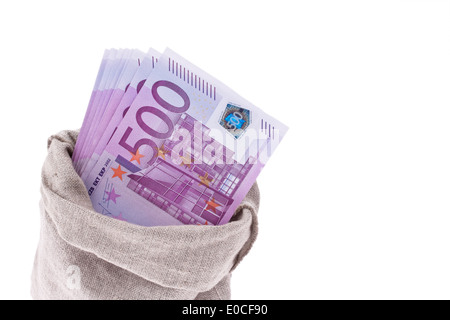 Eine Menge von Euro Banknoten von der Europäischen Union, Viele Euro Geldscheine der Europaeischen Union. Stockfoto