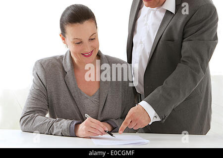 Papier-Signatur Stockfoto