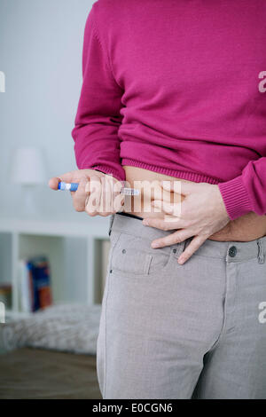 Behandlung von Diabetes bei einem Mann Stockfoto