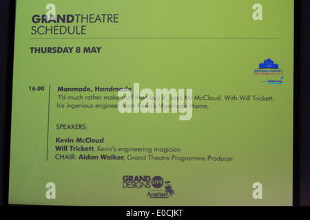 London UK 8. Mai 2014. Grand Designs Live 2014 Stockfoto