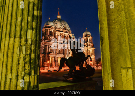 Altes Museum, Berliner Dom und Lustgarten bei Nacht, Mitte, Berlin, Deutschland, Europa Stockfoto