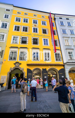 In der Stadt Salzburg steht die Geburtsstadt von Mozart Stockfoto