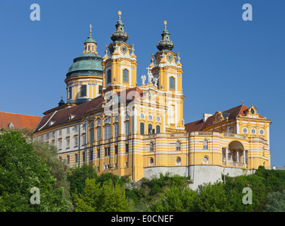 Ansicht der Benediktinerabtei Melk, Niederösterreich, Österreich, Europa Stockfoto