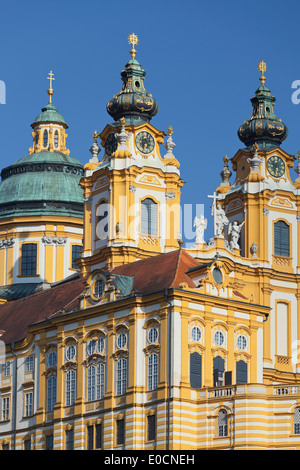 Ansicht der Benediktinerabtei Melk, Niederösterreich, Österreich, Europa Stockfoto