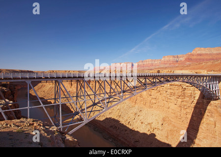 Navajo-Brücke über den Colorado River am Morgen, Marble Canyon, Vermilion Cliffs, Arizona, USA, Amerika Stockfoto