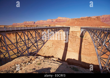 Navajo-Brücke über den Colorado River, Marble Canyon, Vermilion Cliffs, Arizona, USA, Amerika Stockfoto