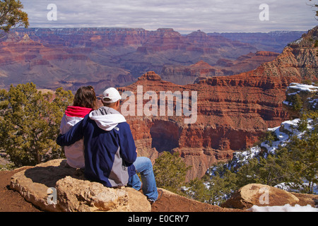 Blick über den Grand Canyon South Rim, Grand Canyon National Park, Arizona, USA, Amerika Stockfoto