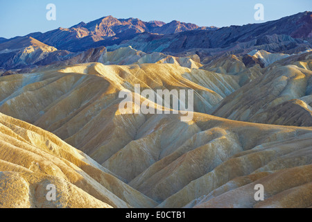 Zabriskie Point im Death Valley in den Abend, Death Valley Nationalpark, Kalifornien, USA, Amerika Stockfoto