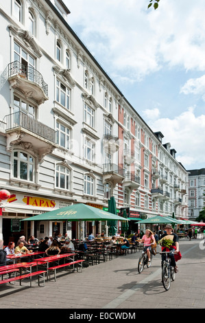 Straßencafés am Schulterblatt, Hamburg, Germany, Europe Stockfoto