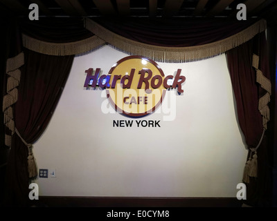 Hard Rock Cafe New York Zeichen, Times Square, New York Stockfoto