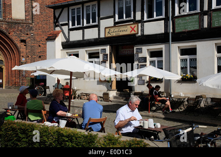 Restaurant EXEMPEL, Tangermünde Elbe, Tangermünde, Altmark, Sachsen-Anhalt, Deutschland, Europa Stockfoto