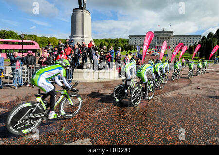 Belfast, Nordirland. 9. Mai 2014 - Giro d ' Italia Übungsbeispiel: Cannondale (Italien) Credit: Stephen Barnes/Alamy Live News Stockfoto