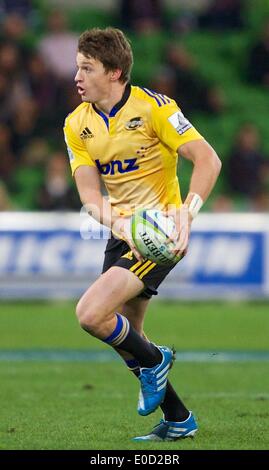 Melbourne, Victoria, Australien. 9. Mai 2014. Hurrikan-Spieler in Aktion in 13 Vorrundenspiel zwischen der Melbourne Rebellen und Hurrikane während der australischen Super Rugby-Saison 2014 im AAMI Park. Bildnachweis: Tom Griffiths/ZUMA Wire/ZUMAPRESS.com/Alamy Live-Nachrichten Stockfoto