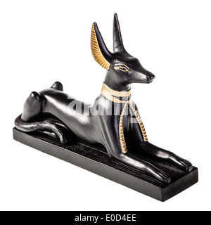 der ägyptische Gott Anubis auf einem weißen Hintergrund isoliert Stockfoto