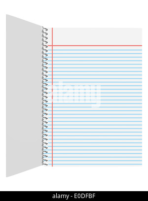 3D Render eine offene Spirale Notebooks Stockfoto