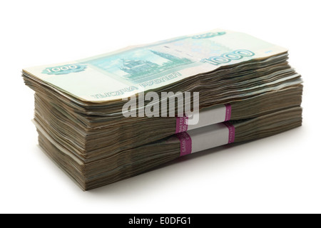 Haufen Geld im wrapper Stockfoto