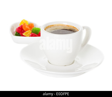 Tasse Kaffee und kandierten Stockfoto