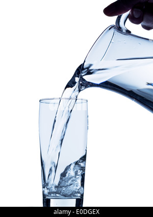 Wasseraufbereitung Filter mit Aktivkohle und ein Glas frisches und sauberes  Trinkwasser Stockfotografie - Alamy