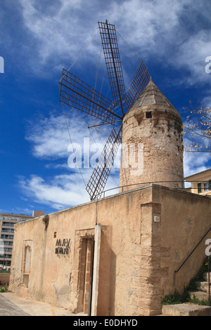 Windmühle in Palma, Mallorca, Spanien Stockfoto