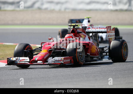 Barcelona, Spanien. 9. Mai 2014. KIMI RÄIKKÖNEN von Finnland und Scuderia Ferrari fährt, während im ersten freien Training der Formel 1 spanischen Grand Prix 2014 am Circuit de Catalunya in Barcelona, Spanien. Bildnachweis: James Gasperotti/ZUMA Wire/ZUMAPRESS.com/Alamy Live-Nachrichten Stockfoto