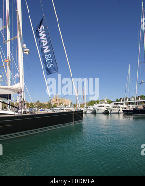 Kombiniert - Palma Boat Show 2014 / Palma Superyacht Show 2014 - Vorschau-Bilder - Superyacht Line-up Stockfoto