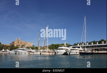 Kombiniert - Palma Boat Show 2014 / Palma Superyacht Show 2014 - Vorschau-Bilder - Superyacht Line-up Stockfoto