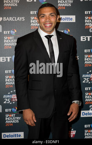 8. Mai 2014, London, UK. Bryan Habana besucht den BT Sport Industry Awards am Battersea Evolution am 8. Mai 2014 in London, UK. Stockfoto