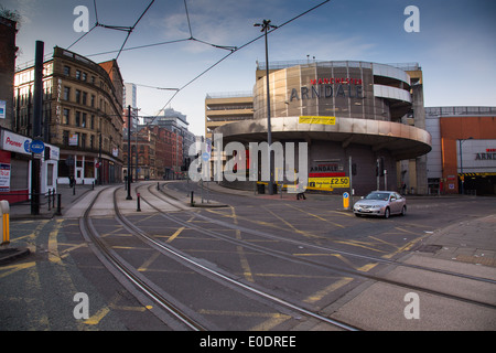 Shudehill im Northern Quarter von Manchester. Stockfoto