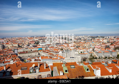 Blick von oben über die Stadt Lissabon in Portugal. Stockfoto