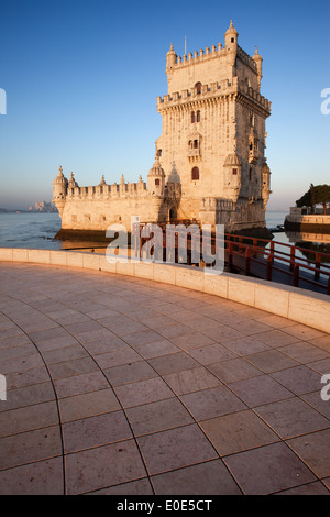 Turm von Belem auf den Tejo in Lissabon, Portugal. Stockfoto