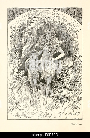 Harry Furniss (1854-1925) Illustration aus Carrolls "Sylvie und Bruno Concluded" veröffentlichte im Jahre 1893. Frontispiz Stockfoto