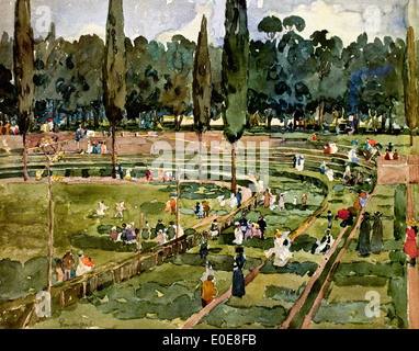 Der Race Track (Piazza Siena, Gärten der Villa Borghese, Rom) 1898 Maurice Prendergast 1859-1924 Amerikaner Vereinigte Staaten von Amerika USA Stockfoto