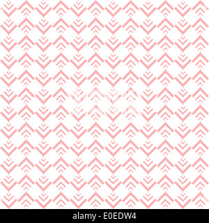 Geometrisches rosafarbenes Chevron-Muster auf weißem Hintergrund für Design und Dekoration Stockfoto