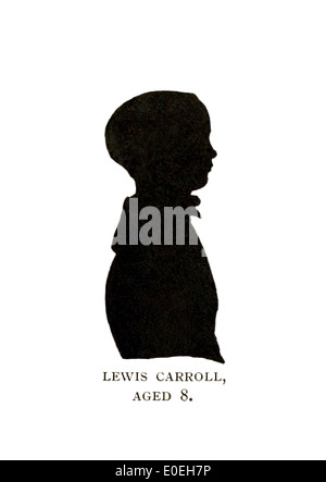 Silhouette Portrait von Reverend Charles Lutwidge Dodgson (1832-1898), besser kennen zu lernen, wie Lewis Carroll im Jahre 1840 im Alter von 8 Jahren. Stockfoto