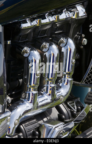 Nahaufnahme von einem Triumph Rocket 3 Motorrad,-Classic British Motorrad Stockfoto