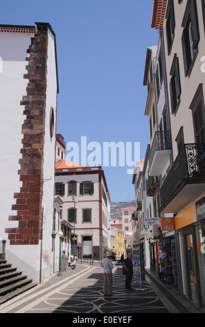 Rua da Se Funchal Madeira Stockfoto