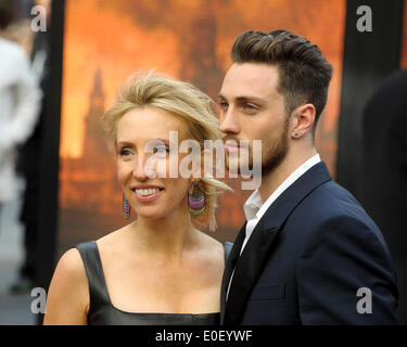 Sam Taylor-Wood und Aaron Taylor-Johnson besucht die GODZILLA Europäische PREMIERE am 05.11.2014 im ODEON Leicester Square, London. Personen im Bild: Sam Taylor-Wood, Aaron Taylor-Johnson. Bild von Julie Edwards Stockfoto