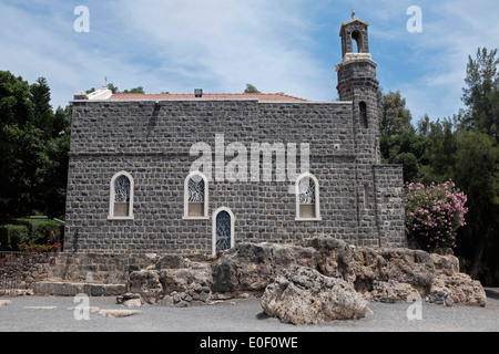 Die Kirche der Primat von St. Peter ist eine Franziskanerkirche befindet sich im Heiligen Land, Tabgha, Israel, See Genezareth Stockfoto