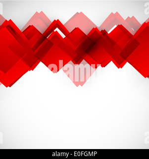 Hintergrund mit roten Quadraten Stockfoto