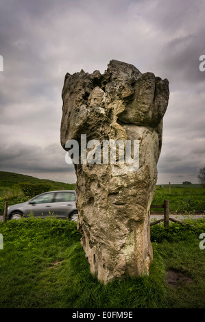 Swindon-Stein bei Avebury neolithischen Kreis und Henge Steindenkmal, Wiltshire, UK Stockfoto