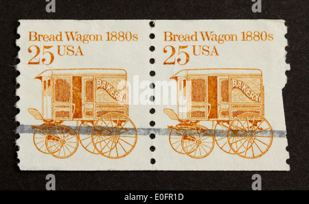 USA - ca. 1975: Briefmarken gedruckt in den USA zeigt eine Brot wagon (1880er Jahre), ca. 1975 Stockfoto