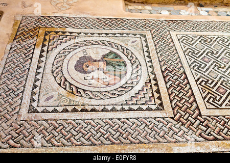 Antike römische Mosaike in Kourion archäologischen Stätte in Südzypern. Stockfoto